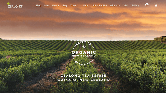 Zealong Teaのトップページ